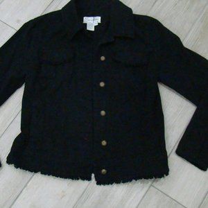 Live A Little Black Cotton Jacket - Med